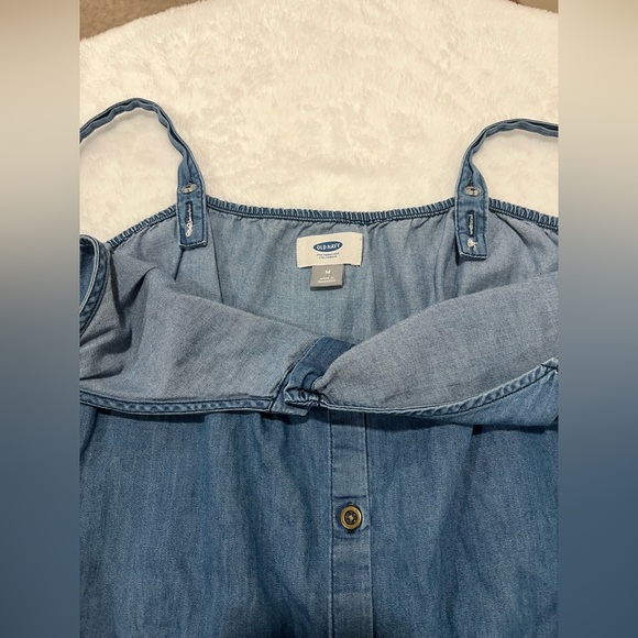 Romper Old Navy Blue Chambray Sleeveless Romper | Button Front | Size M - Picture 7 of 8